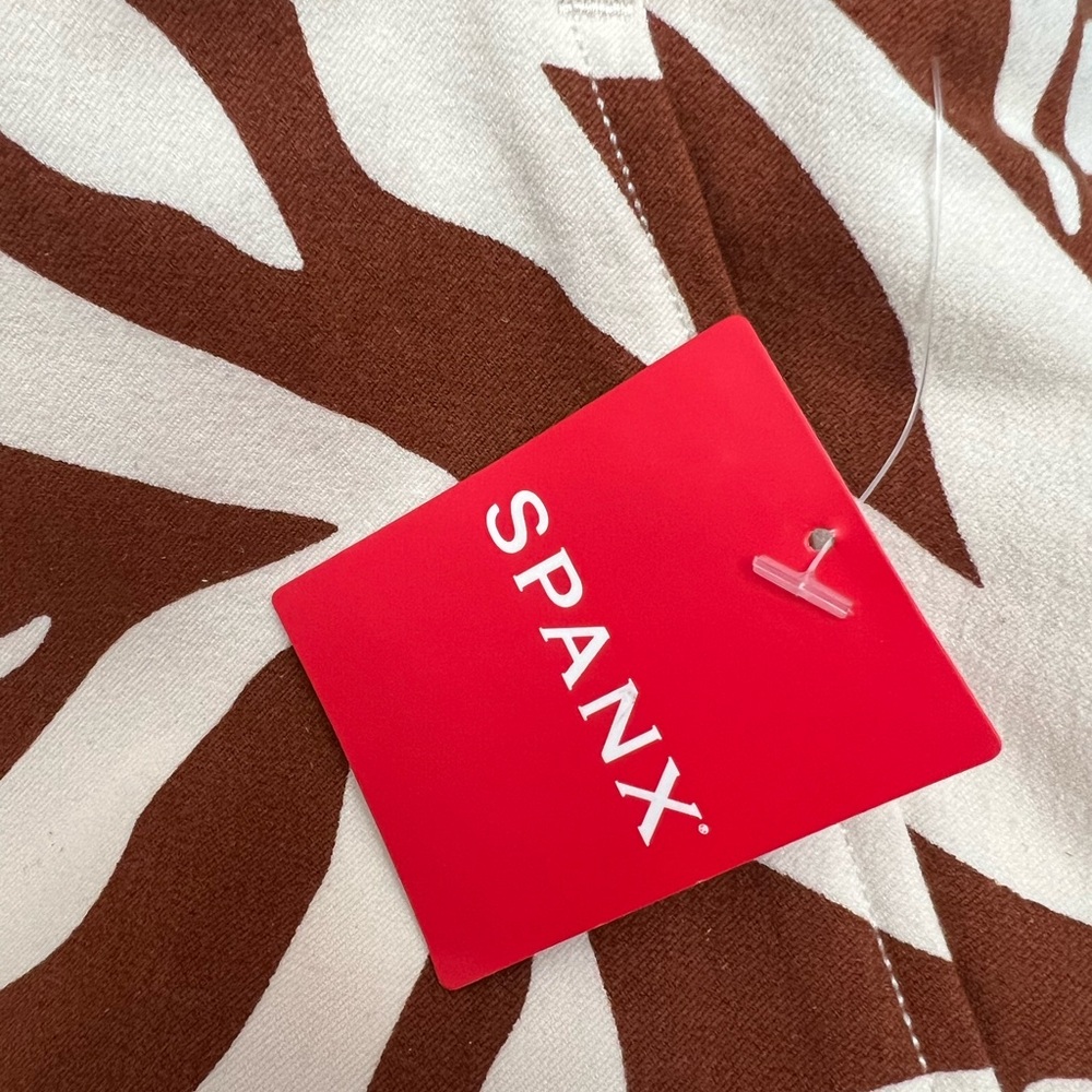 SPANX On-The-Go High Waist Zebra Print Shorts - Brown and White Large NWT - Picture 7 of 12